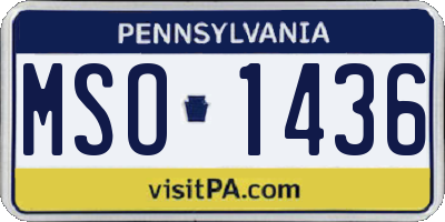 PA license plate MSO1436