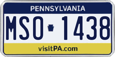 PA license plate MSO1438