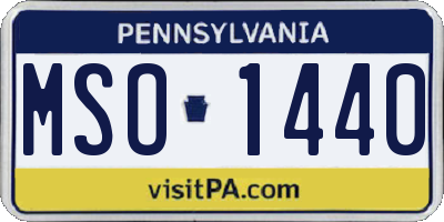PA license plate MSO1440