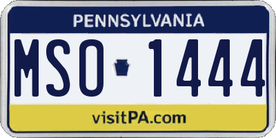 PA license plate MSO1444