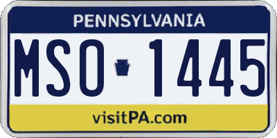 PA license plate MSO1445