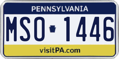 PA license plate MSO1446