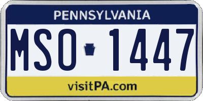 PA license plate MSO1447