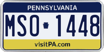 PA license plate MSO1448