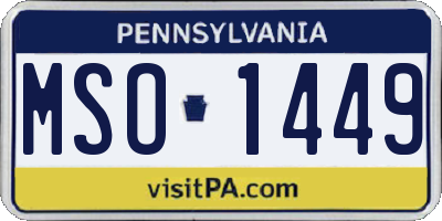 PA license plate MSO1449