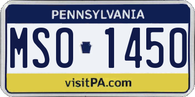 PA license plate MSO1450