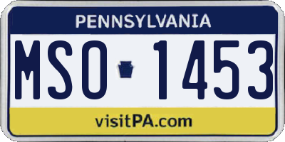 PA license plate MSO1453