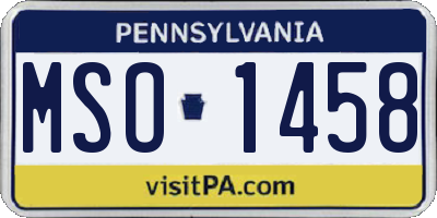 PA license plate MSO1458