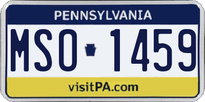 PA license plate MSO1459