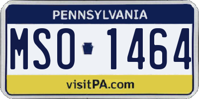 PA license plate MSO1464