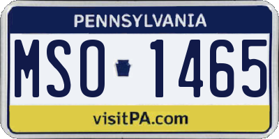 PA license plate MSO1465