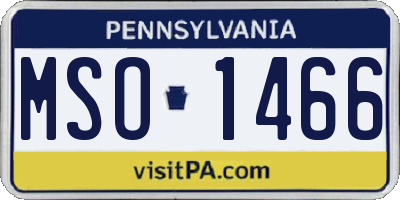 PA license plate MSO1466
