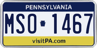 PA license plate MSO1467