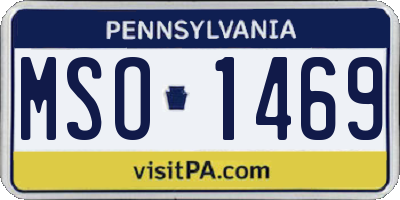 PA license plate MSO1469