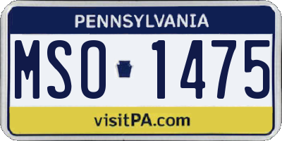 PA license plate MSO1475