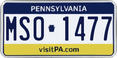PA license plate MSO1477