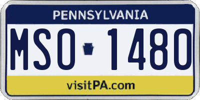 PA license plate MSO1480