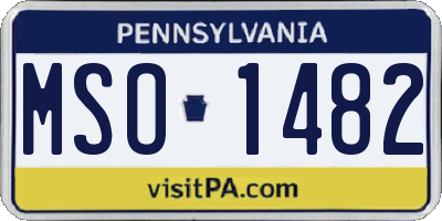 PA license plate MSO1482