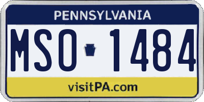 PA license plate MSO1484