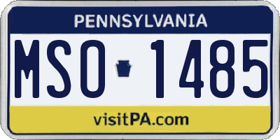 PA license plate MSO1485