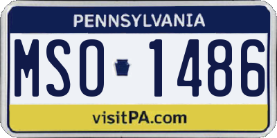 PA license plate MSO1486