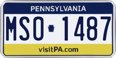 PA license plate MSO1487