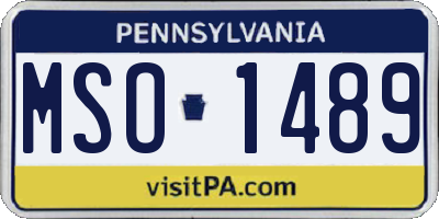 PA license plate MSO1489