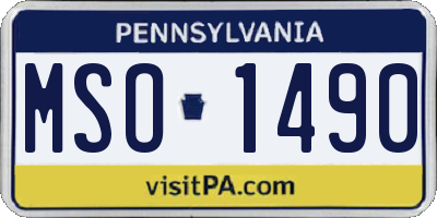 PA license plate MSO1490