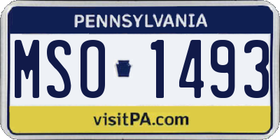 PA license plate MSO1493
