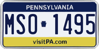 PA license plate MSO1495