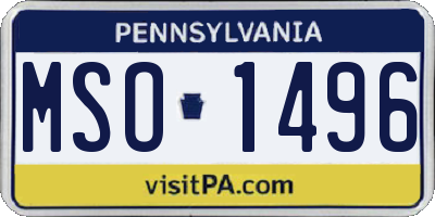 PA license plate MSO1496