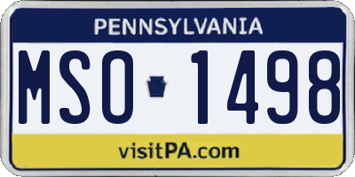 PA license plate MSO1498