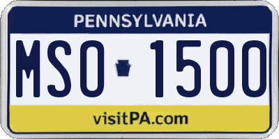 PA license plate MSO1500