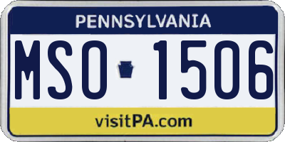 PA license plate MSO1506
