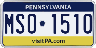 PA license plate MSO1510