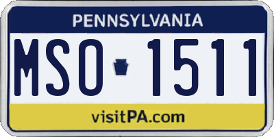 PA license plate MSO1511