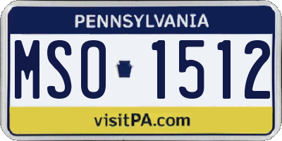 PA license plate MSO1512