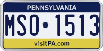 PA license plate MSO1513