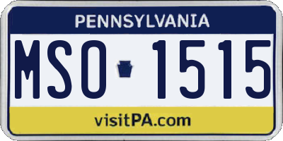PA license plate MSO1515