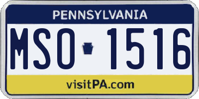 PA license plate MSO1516