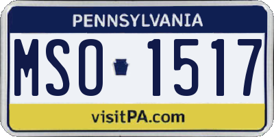 PA license plate MSO1517