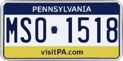 PA license plate MSO1518
