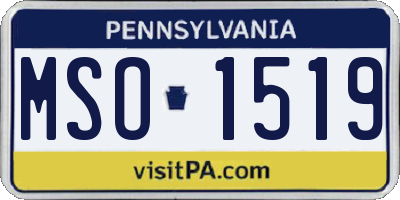 PA license plate MSO1519