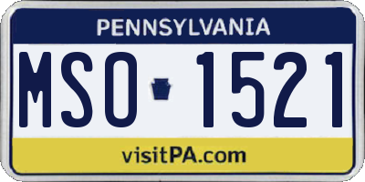 PA license plate MSO1521