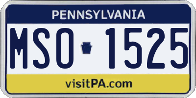 PA license plate MSO1525