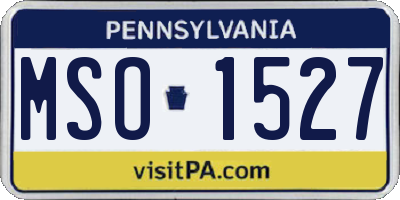 PA license plate MSO1527