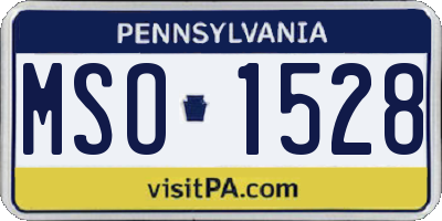 PA license plate MSO1528