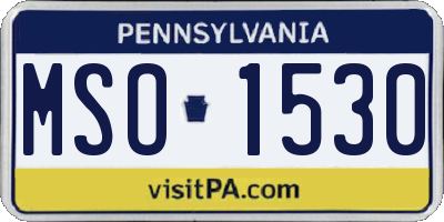PA license plate MSO1530
