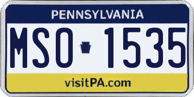 PA license plate MSO1535