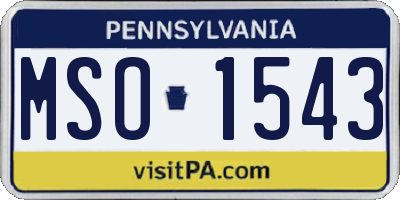 PA license plate MSO1543